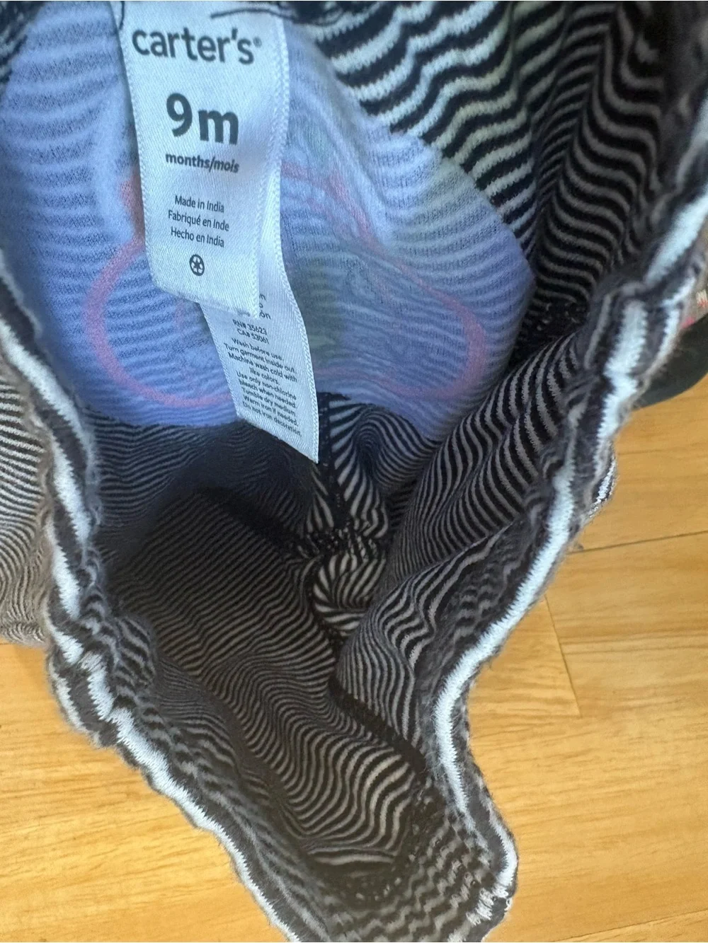 Carters Striped Black & White Kids Bottoms Halloween pumpkin baby 9 months